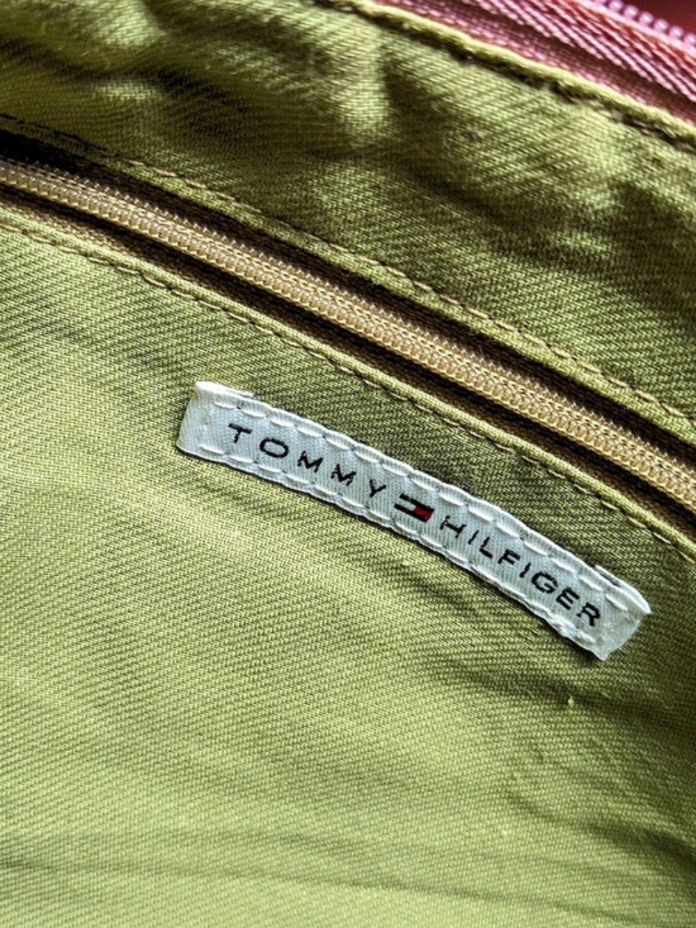 Tommy Hilfiger Green & Pink Tote Bag